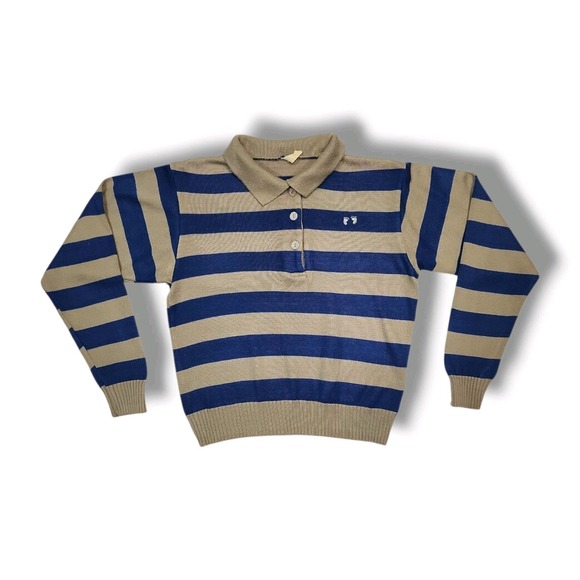 Hang Ten Sweaters - Vintage 60s Hang Ten Striped Sweater Skater Surf Junior Women's M